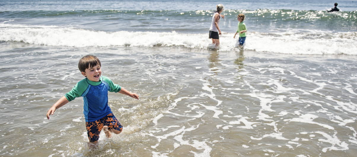 swimming in the ocean